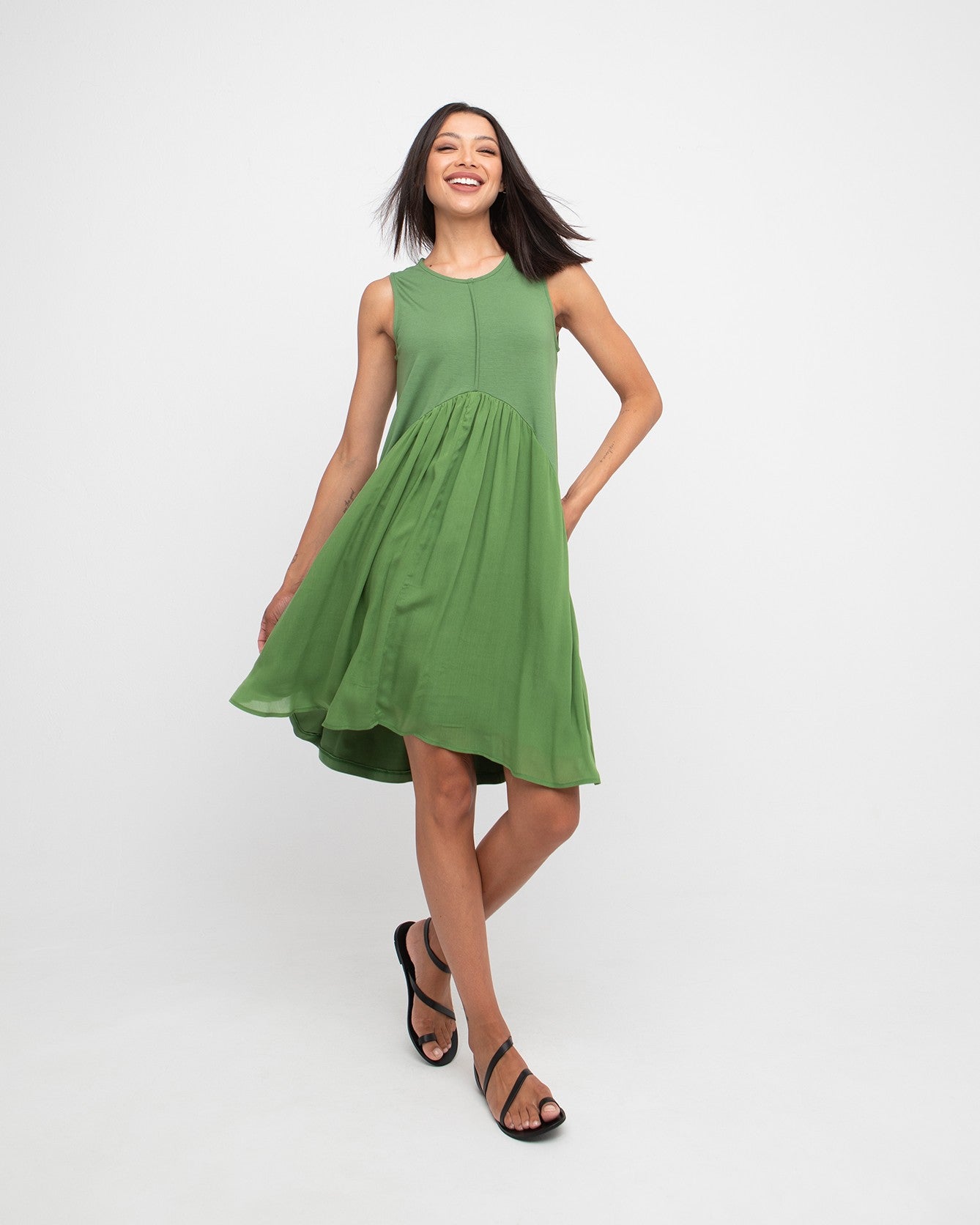 Ozai N Ku Fresko Swing Dress, Green