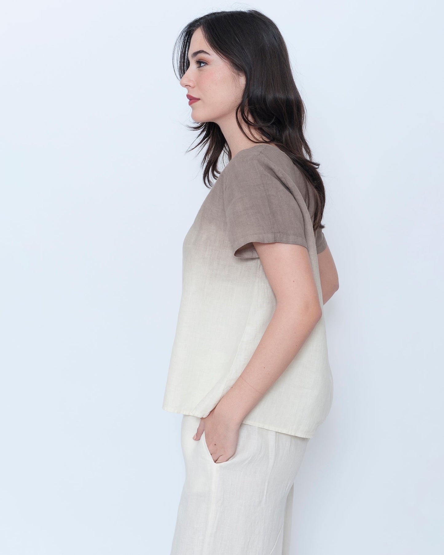 Blueberry Quiet Top, Latte Ombre
