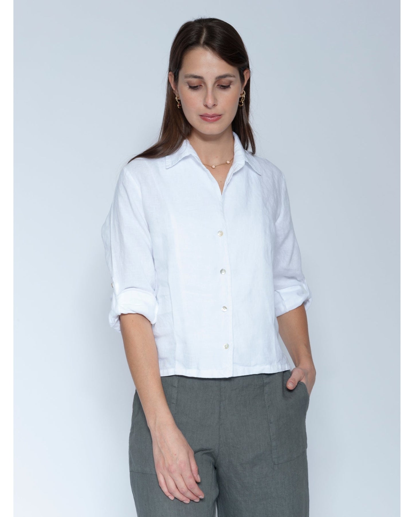 Blueberry Tailored Shirt, White