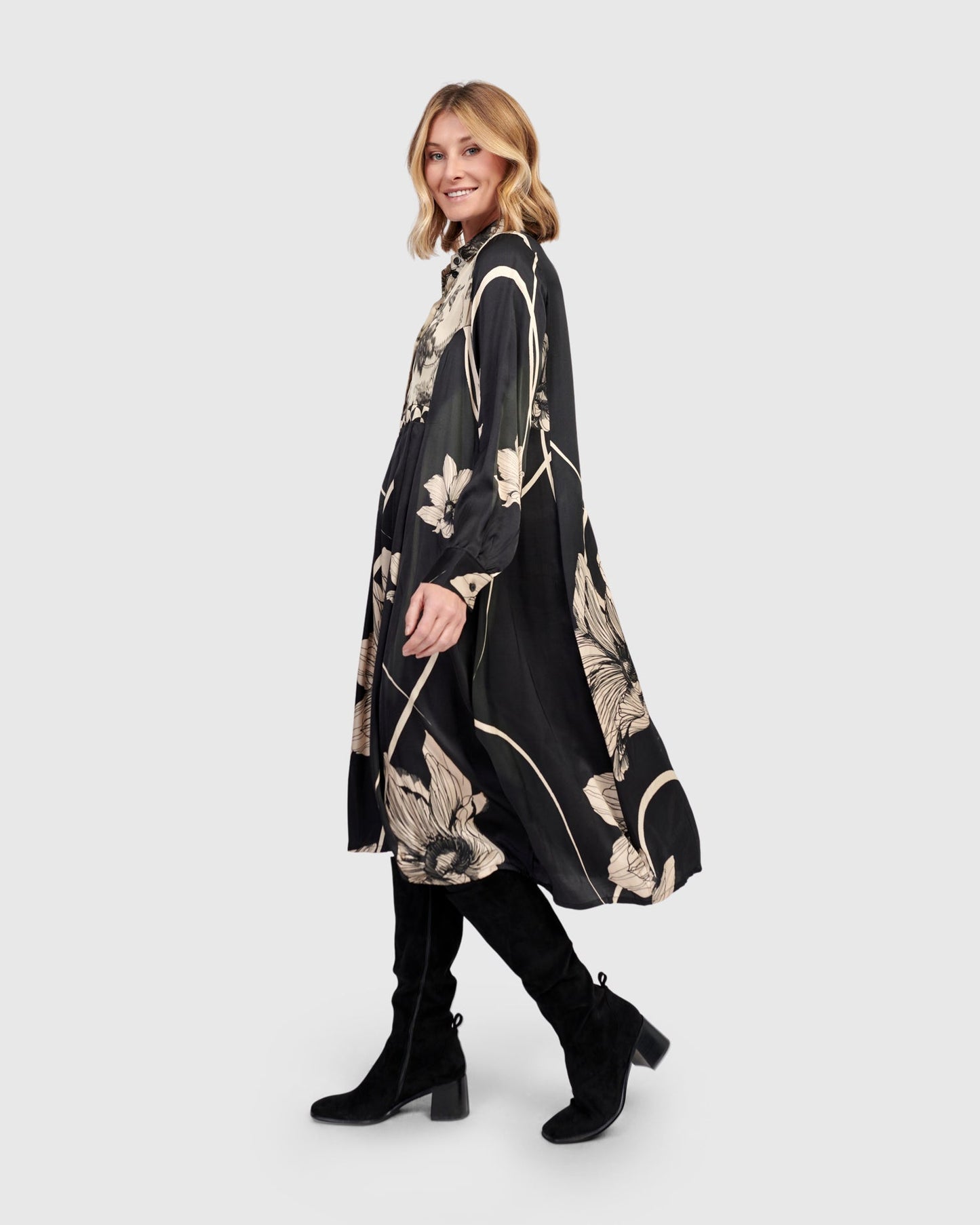 Filigree Babydoll Shirtdress, Mix