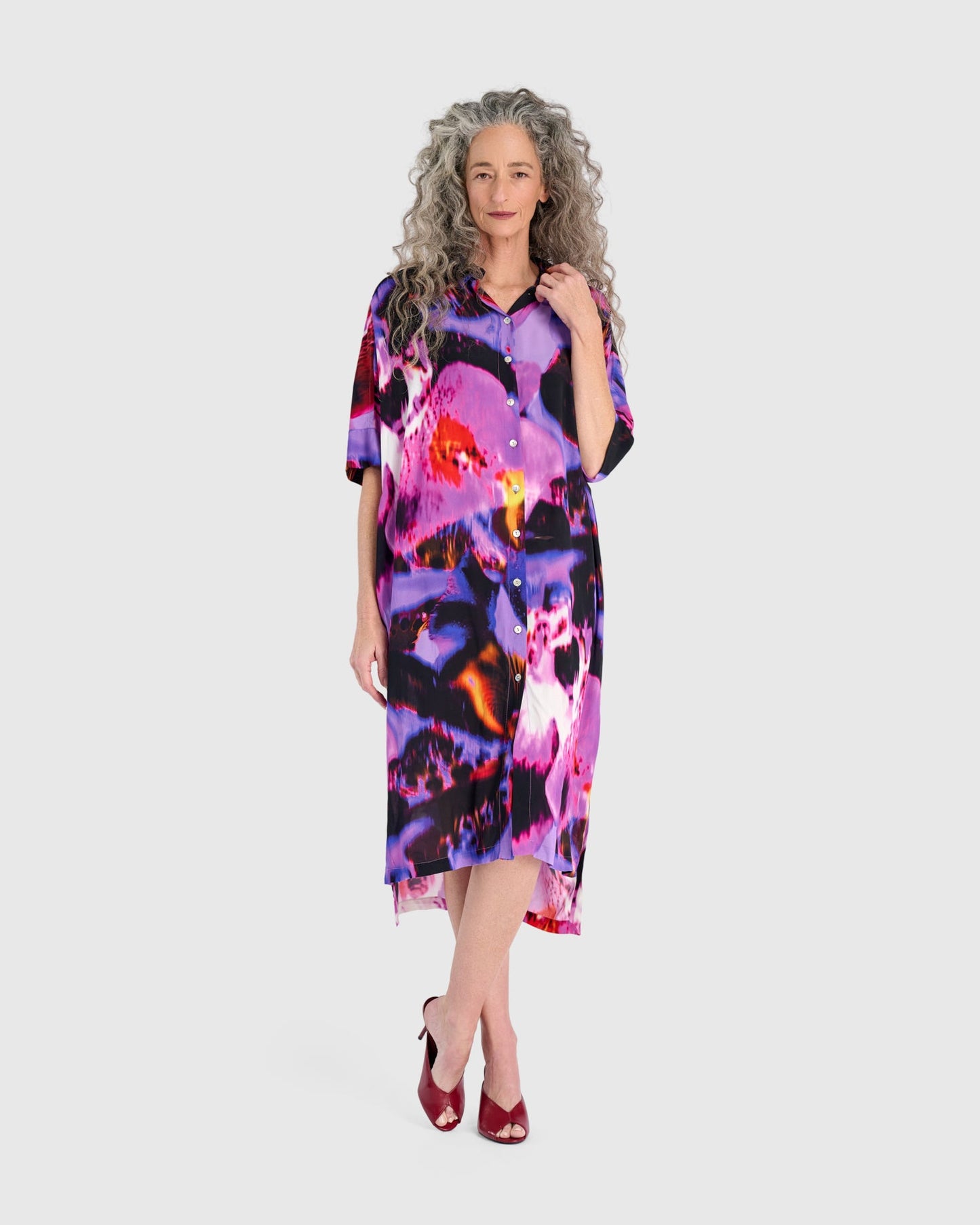 Reiko Shirtdress, Orchid