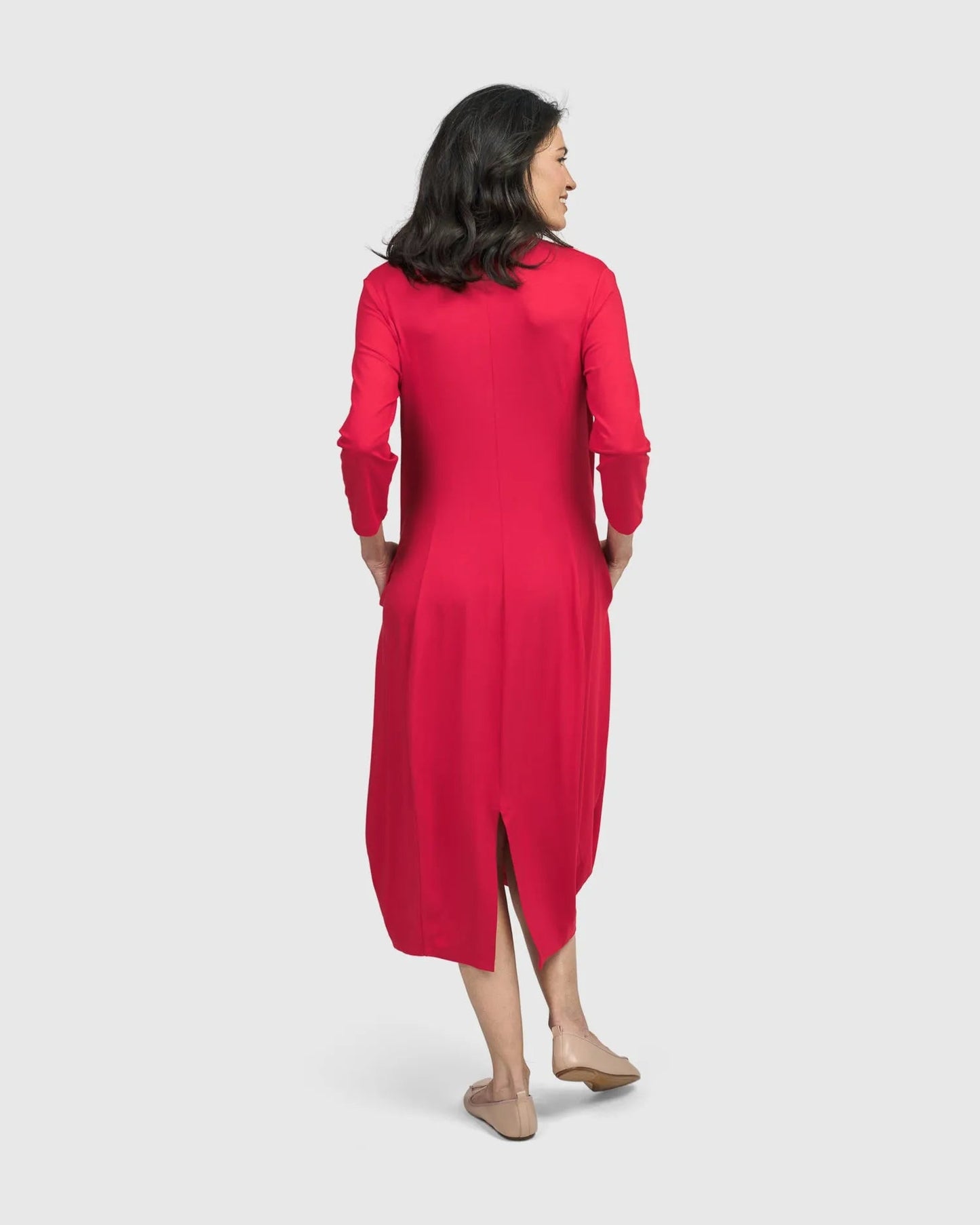 Essential Cocoon Dress, Red Rose