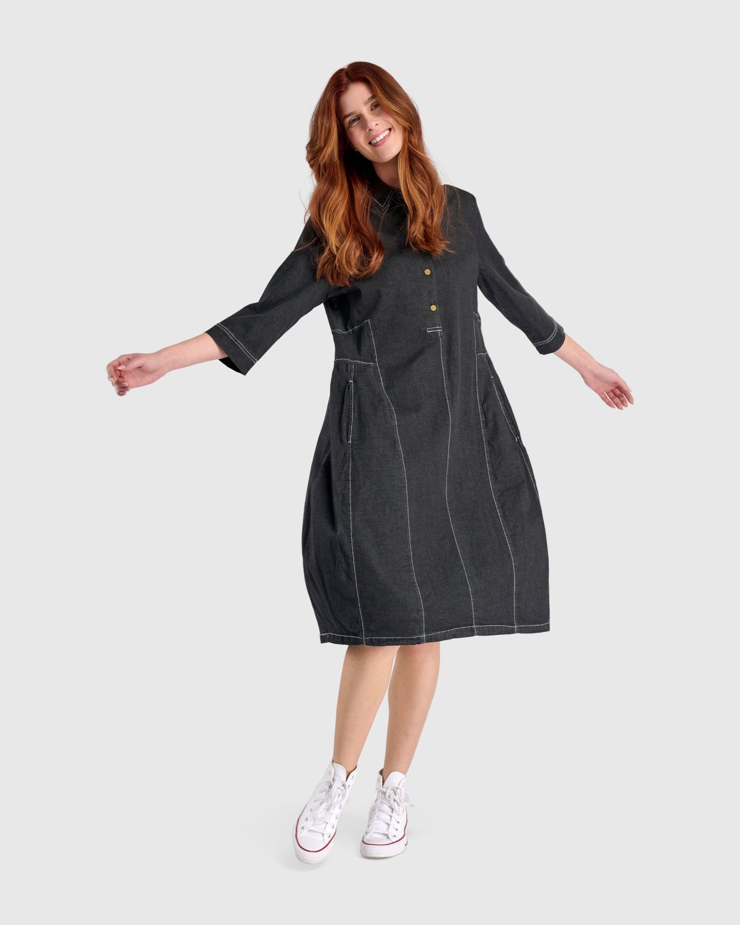 Harper Shirtdress, Jet Denim