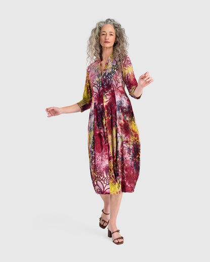 Confetti Cocoon Dress, Raspberry/Gold