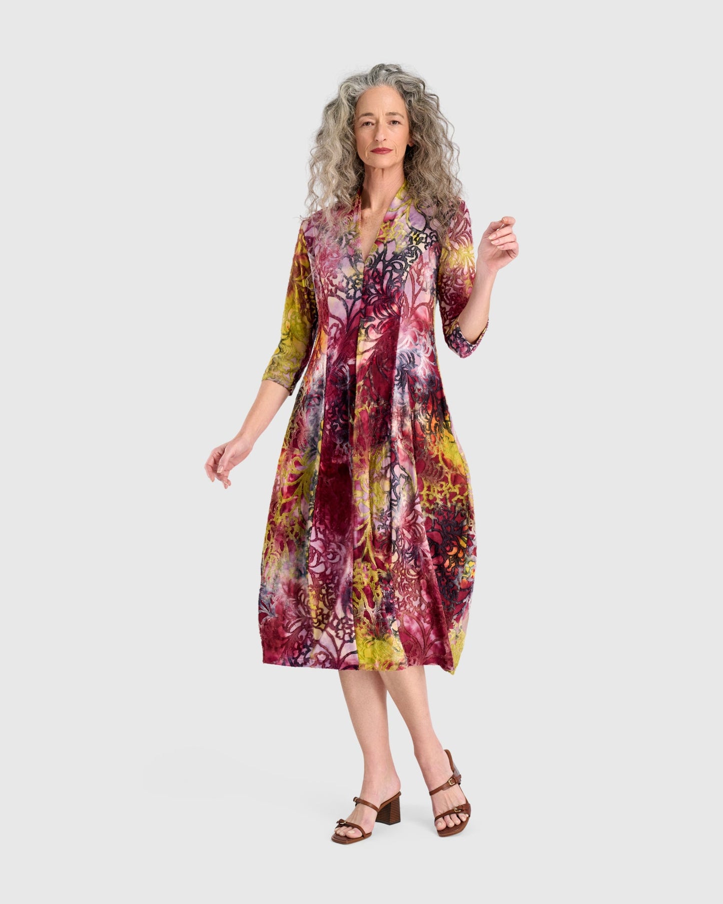 Confetti Cocoon Dress, Raspberry/Gold