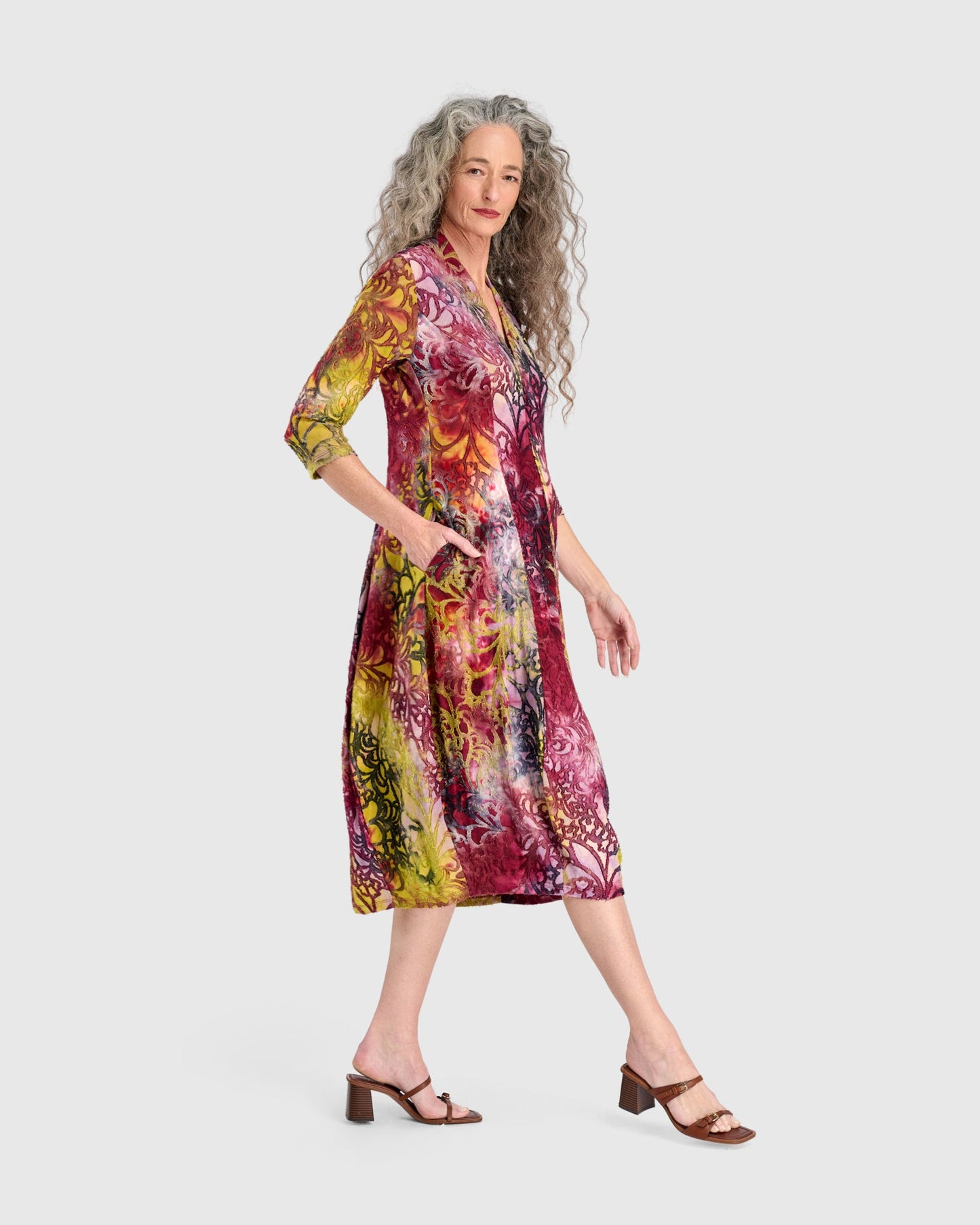 Confetti Cocoon Dress, Raspberry/Gold
