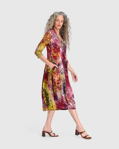 Confetti Cocoon Dress, Raspberry/Gold