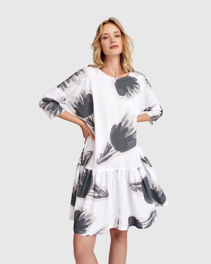 Urban Feather Flounce Mini Dress, Cloud