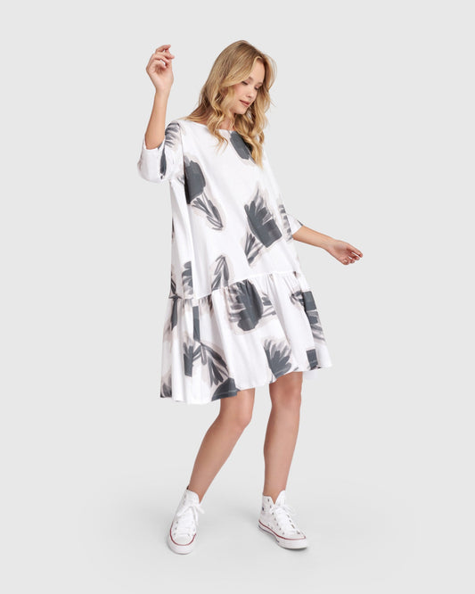 Urban Feather Flounce Mini Dress, Cloud