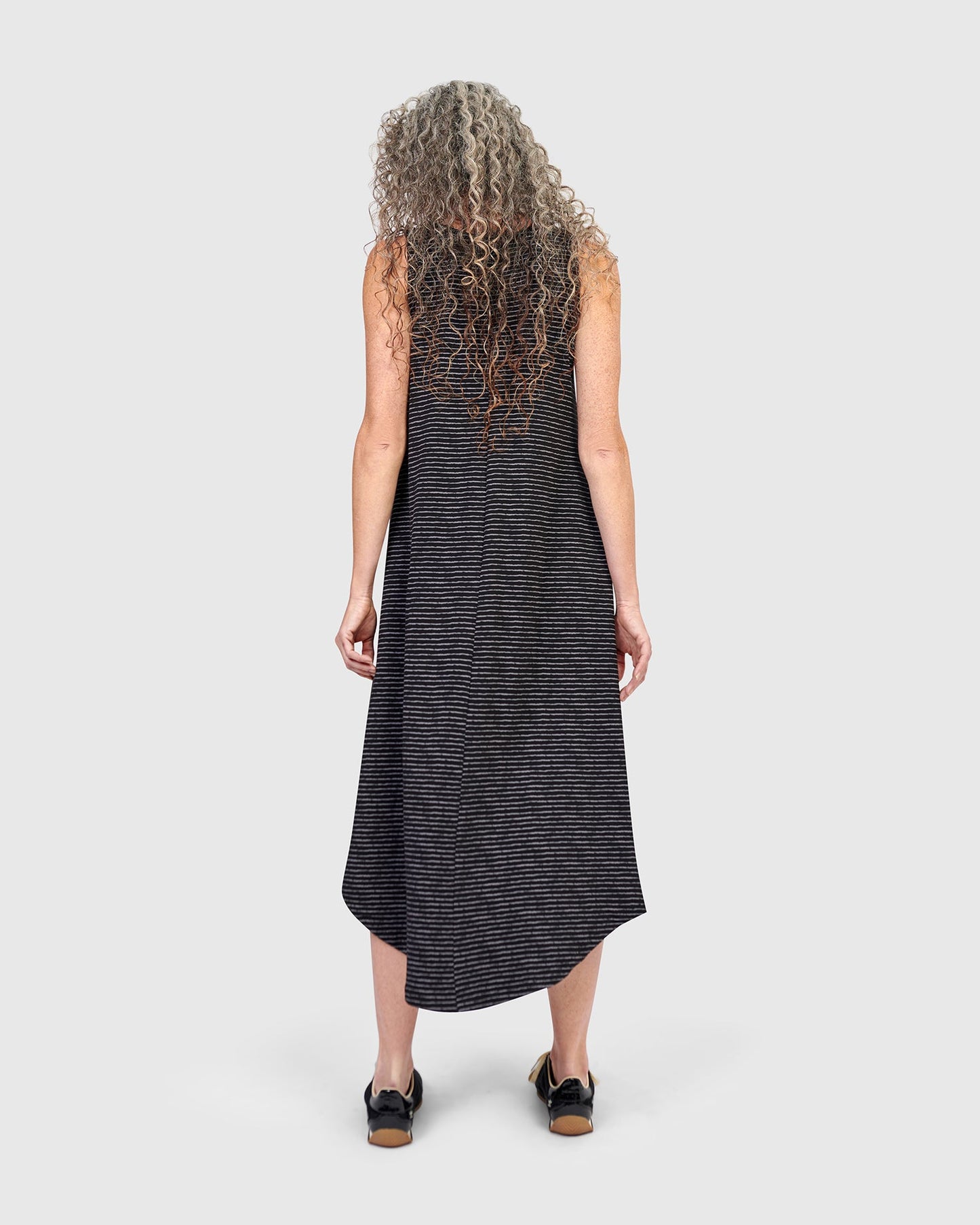 Urban Sahara Midi Dress, Pinstripes