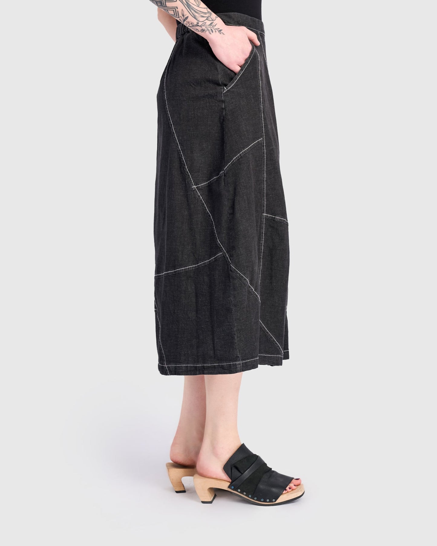 Carla Cocoon Skirt, Jet Denim