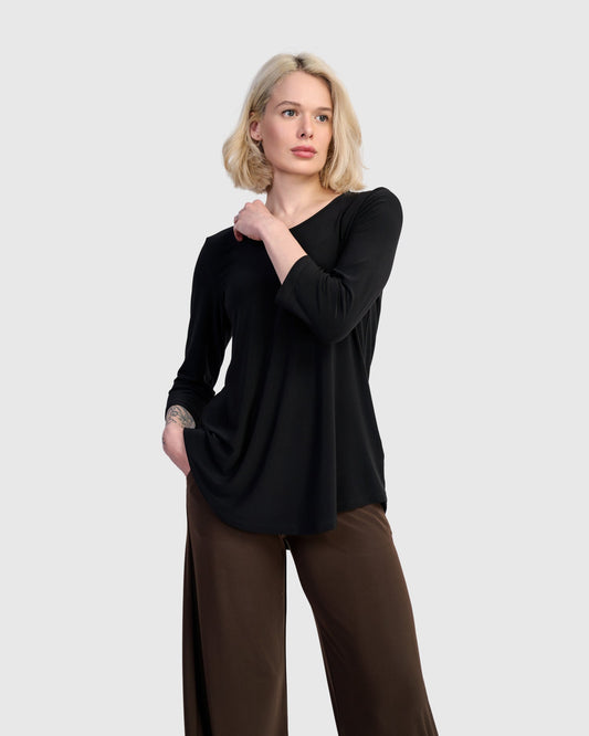 Essential Slinky Crew Top, Black
