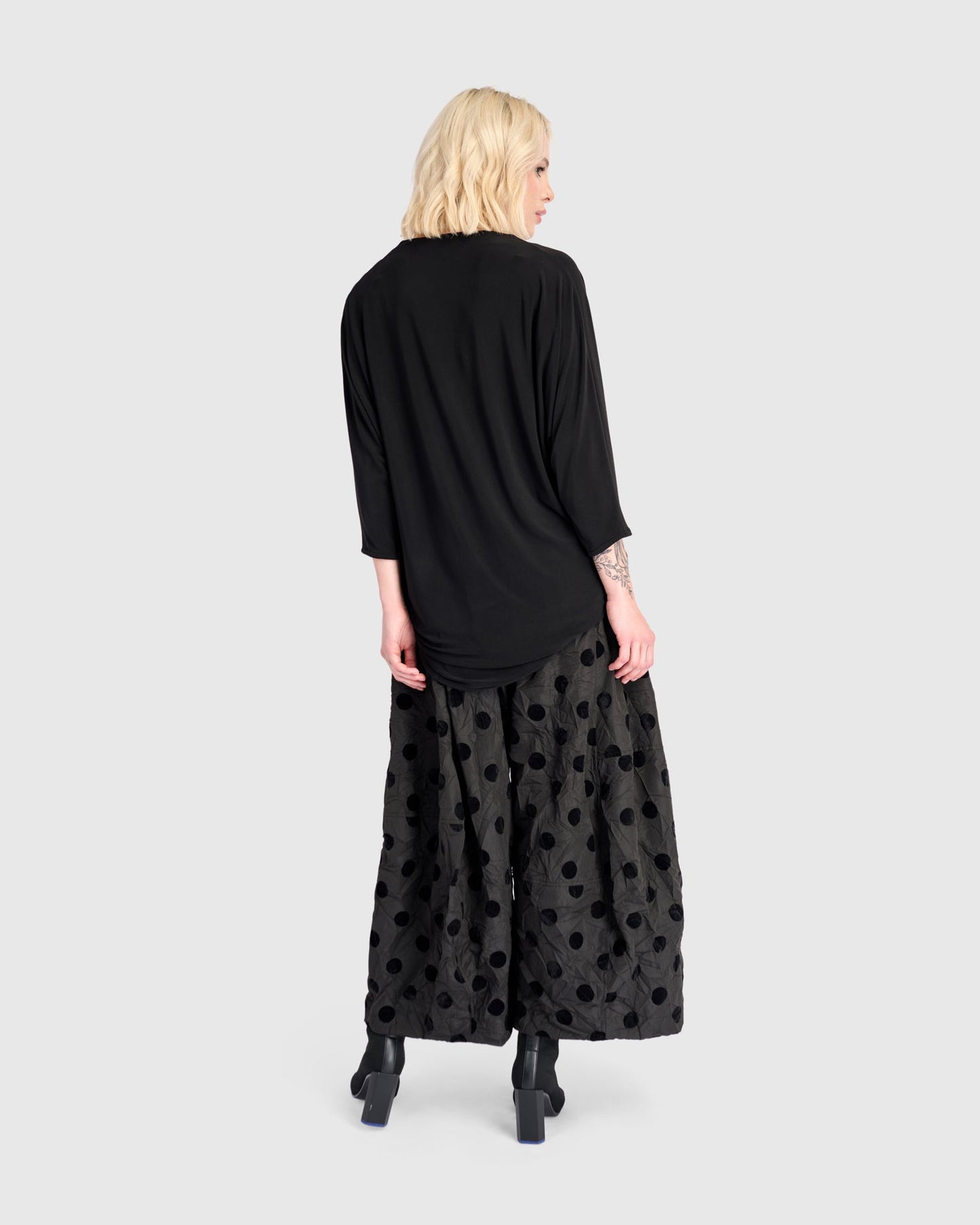 Perle Draped Top, Black/Pink