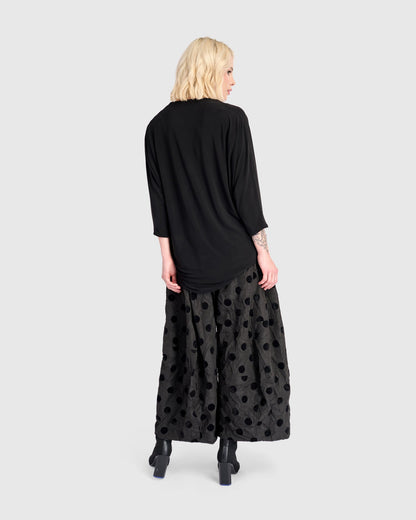 Perle Draped Top, Black/Pink