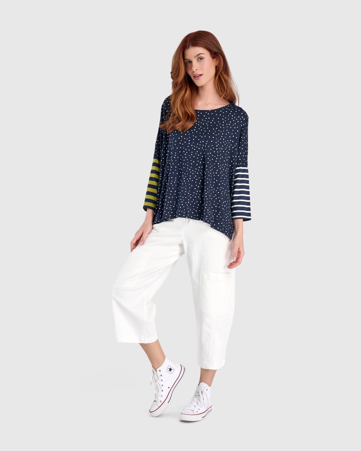 Twill Palma Capri Pants, White