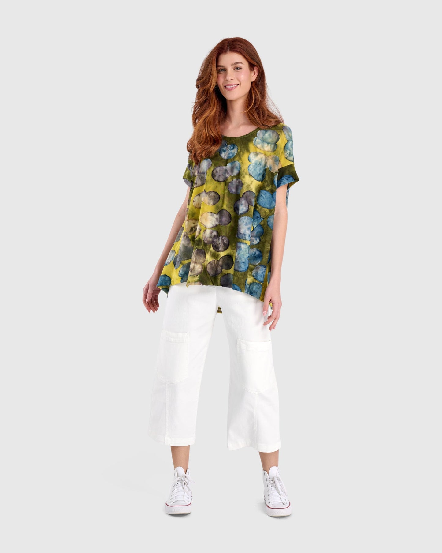 Twill Palma Capri Pants, White
