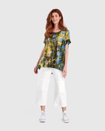 Twill Palma Capri Pants, White