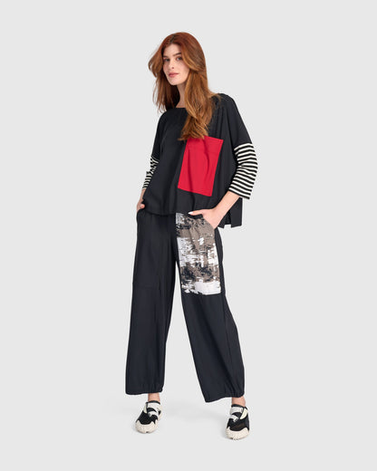 Tekbika Axis Lantern Pants, Black Graphic