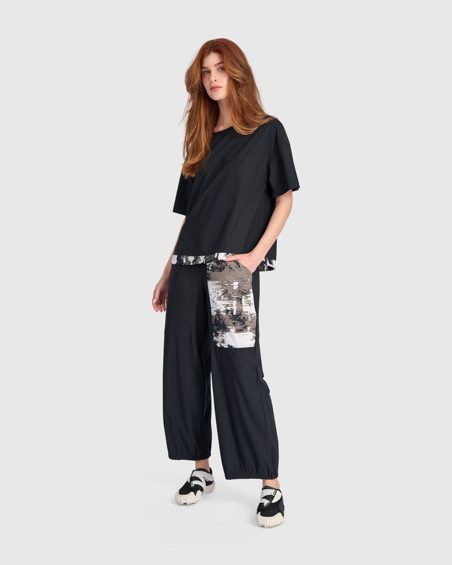 Tekbika Axis Lantern Pants, Black Graphic