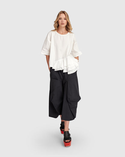 Urban Match Ruffled Top, White