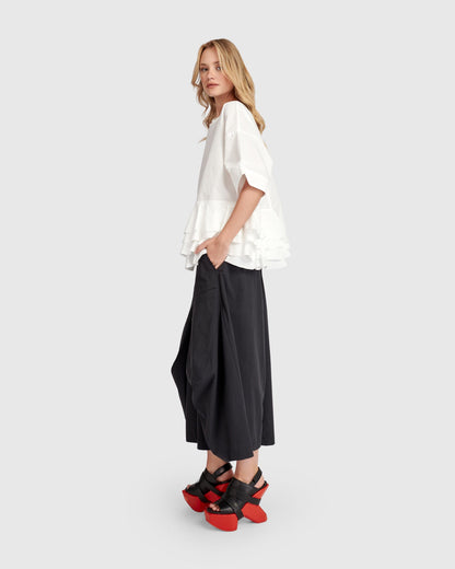 Urban Match Ruffled Top, White
