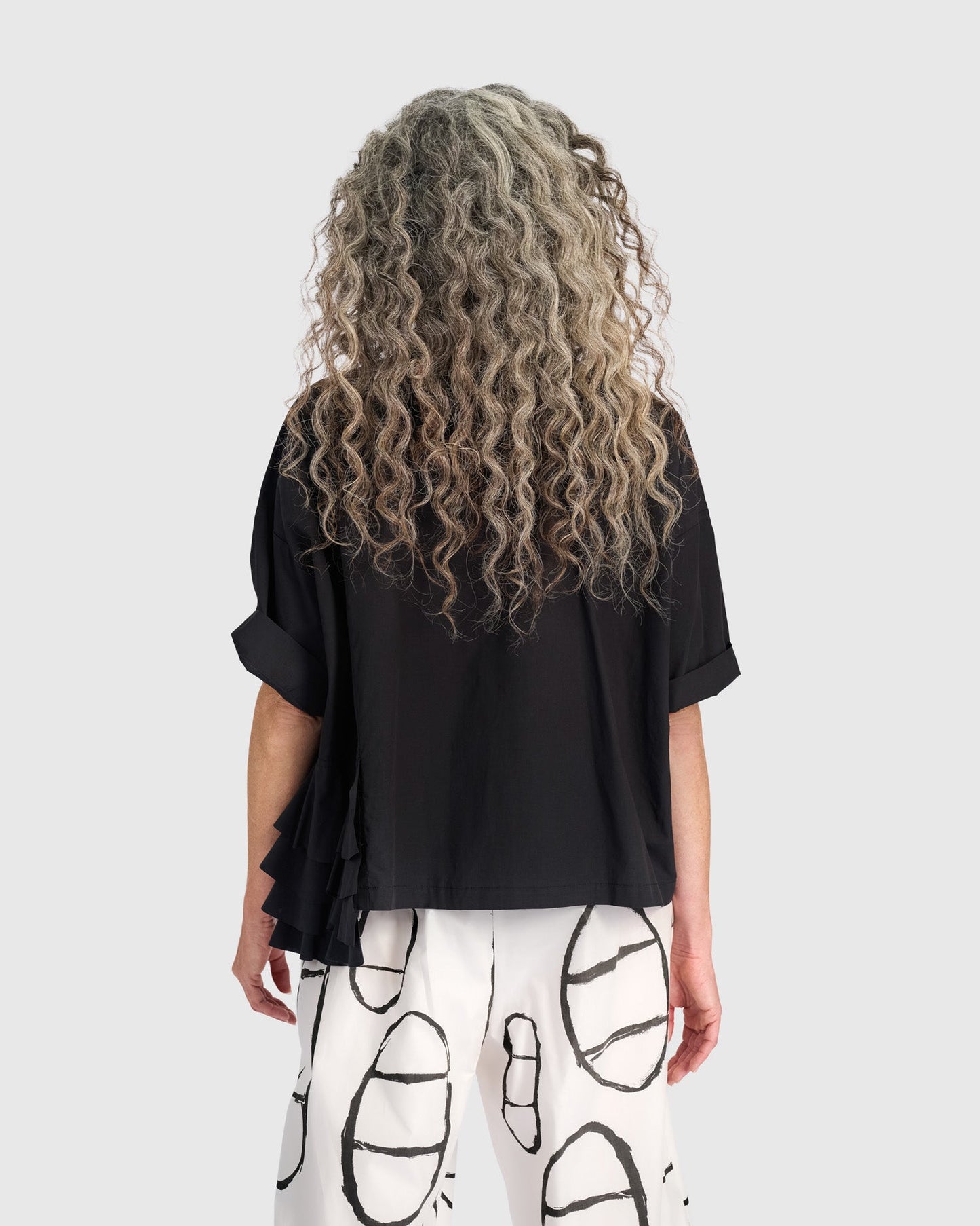 Urban Match Ruffled Shirt, Black