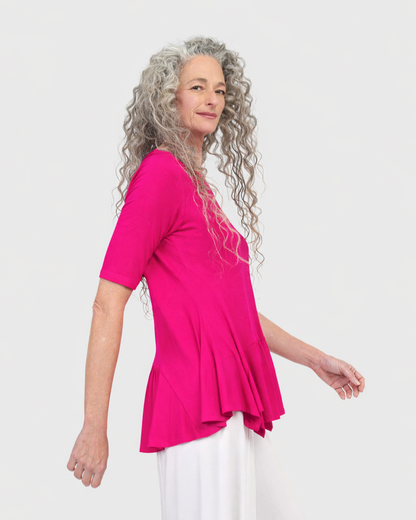 Addison Flouncy Tee, Fuchsia